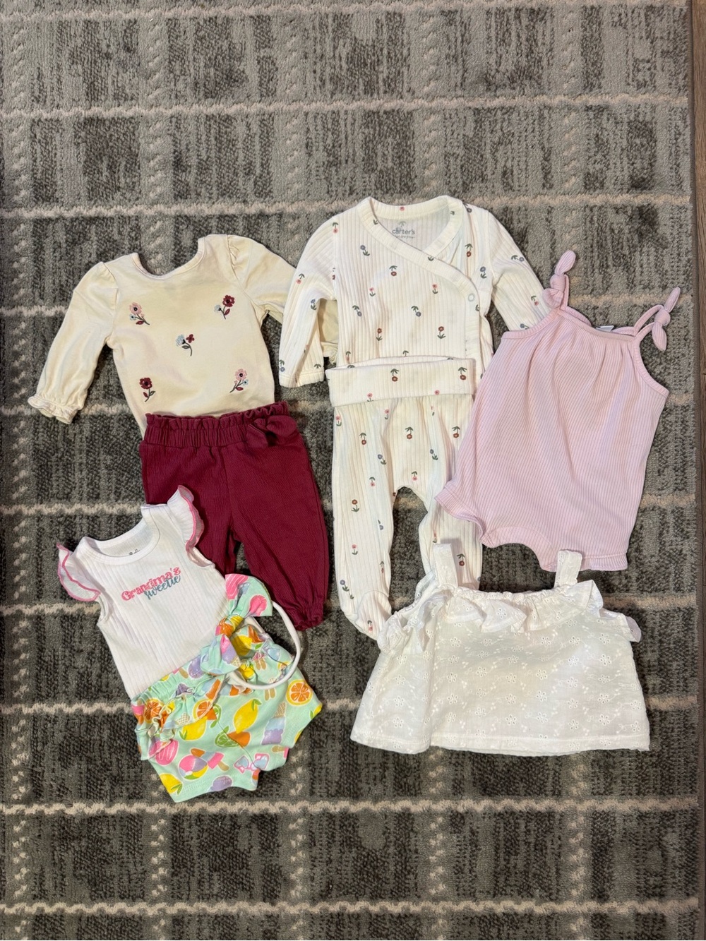 5 Piece 0-3/3 Month Baby Girl Sets